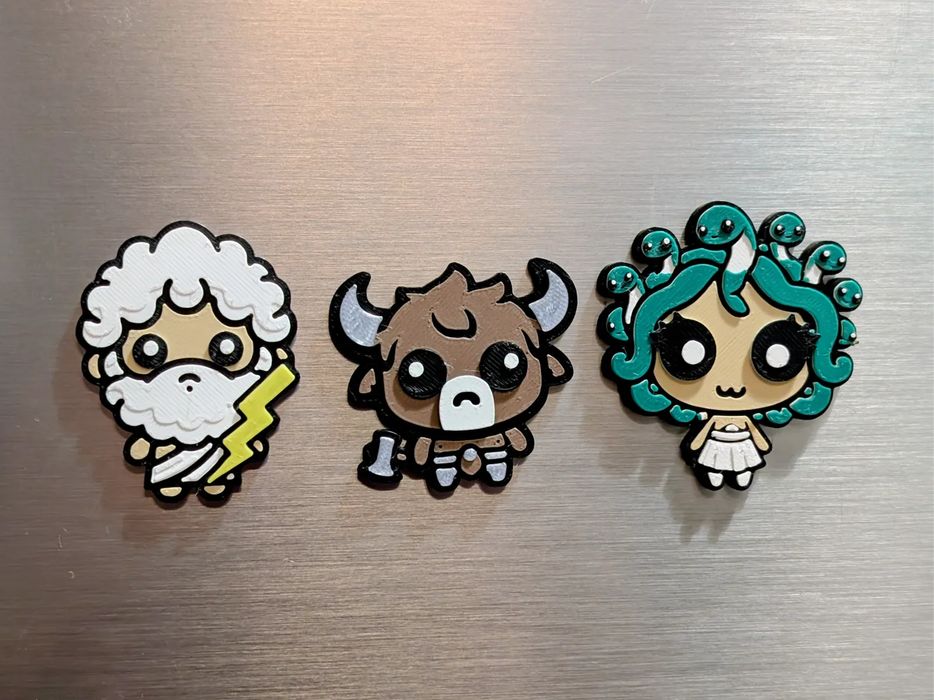 Ímanes Fofos de Mitologia Grega - Camadas e Relevo!