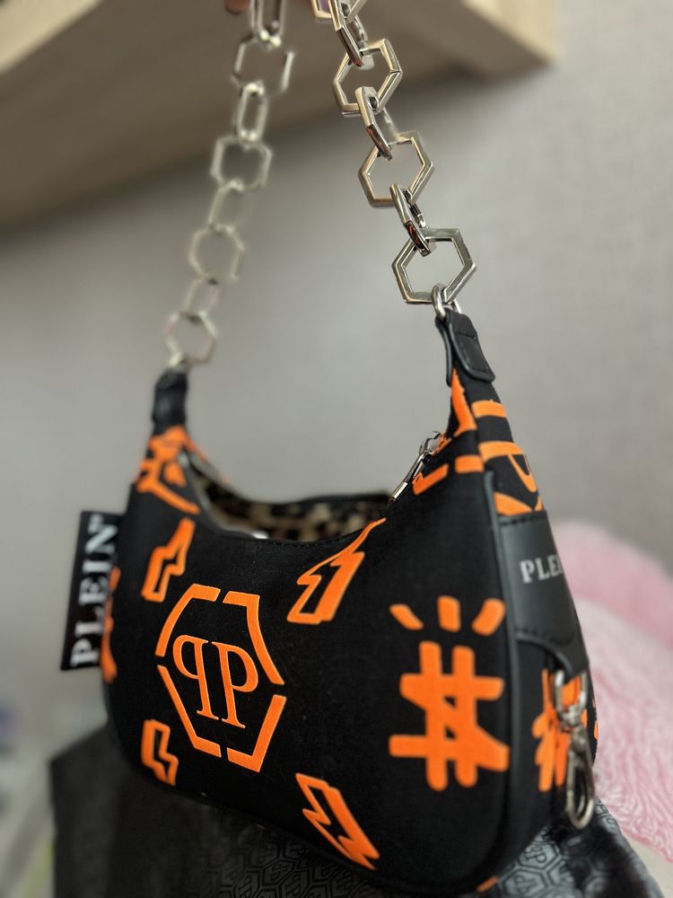 Philipp Plein torebka czarna logo torba
