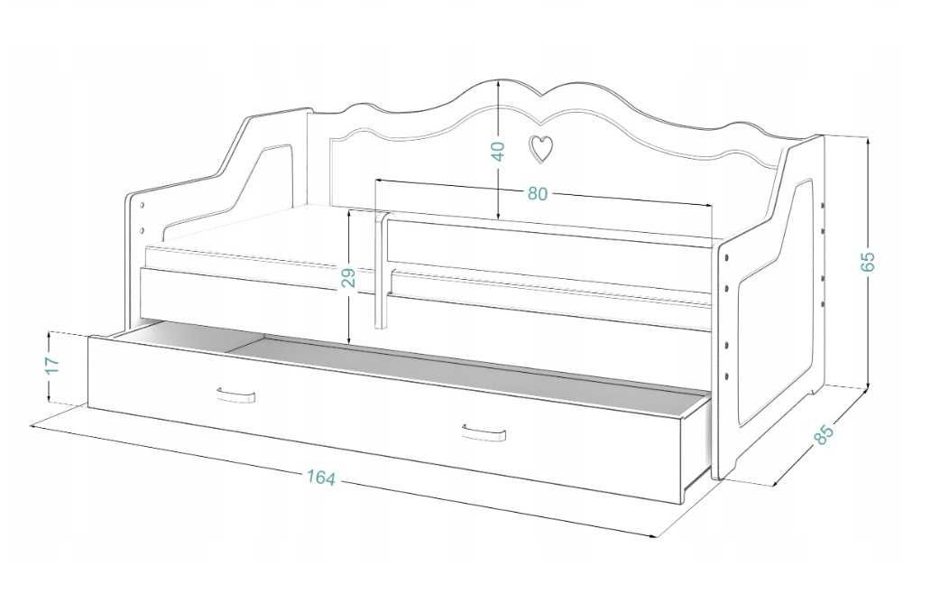 Łóżko Lilia 160x80 z Szufladą i Materacem