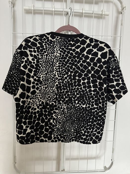 Topshop t-shirt crop top r xs/s oversize zyrafa animalprint
