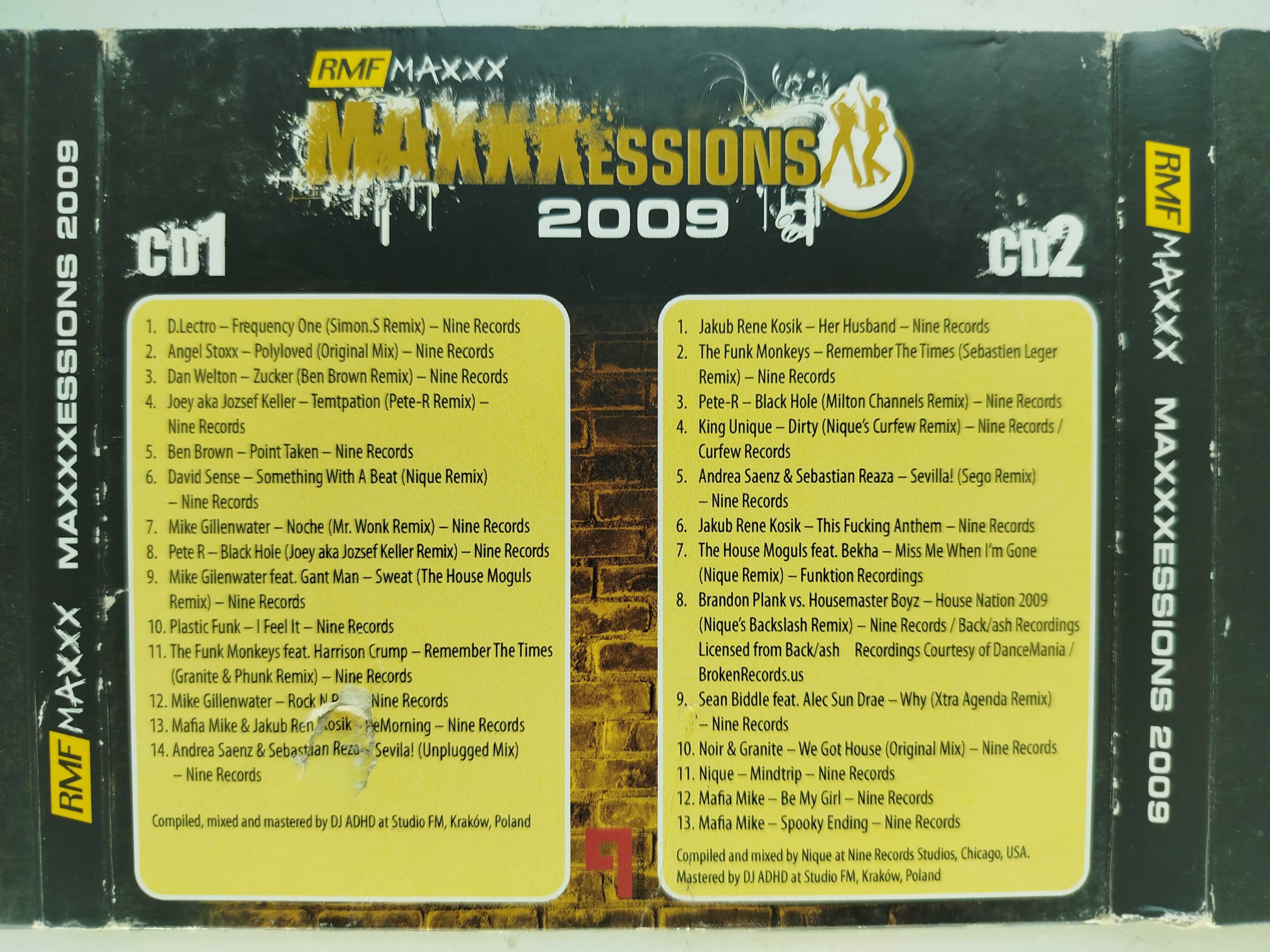 Maxxxessions 2009 RMF Maxxx 2CD Dj ADHD & NIQUE dipack opis
