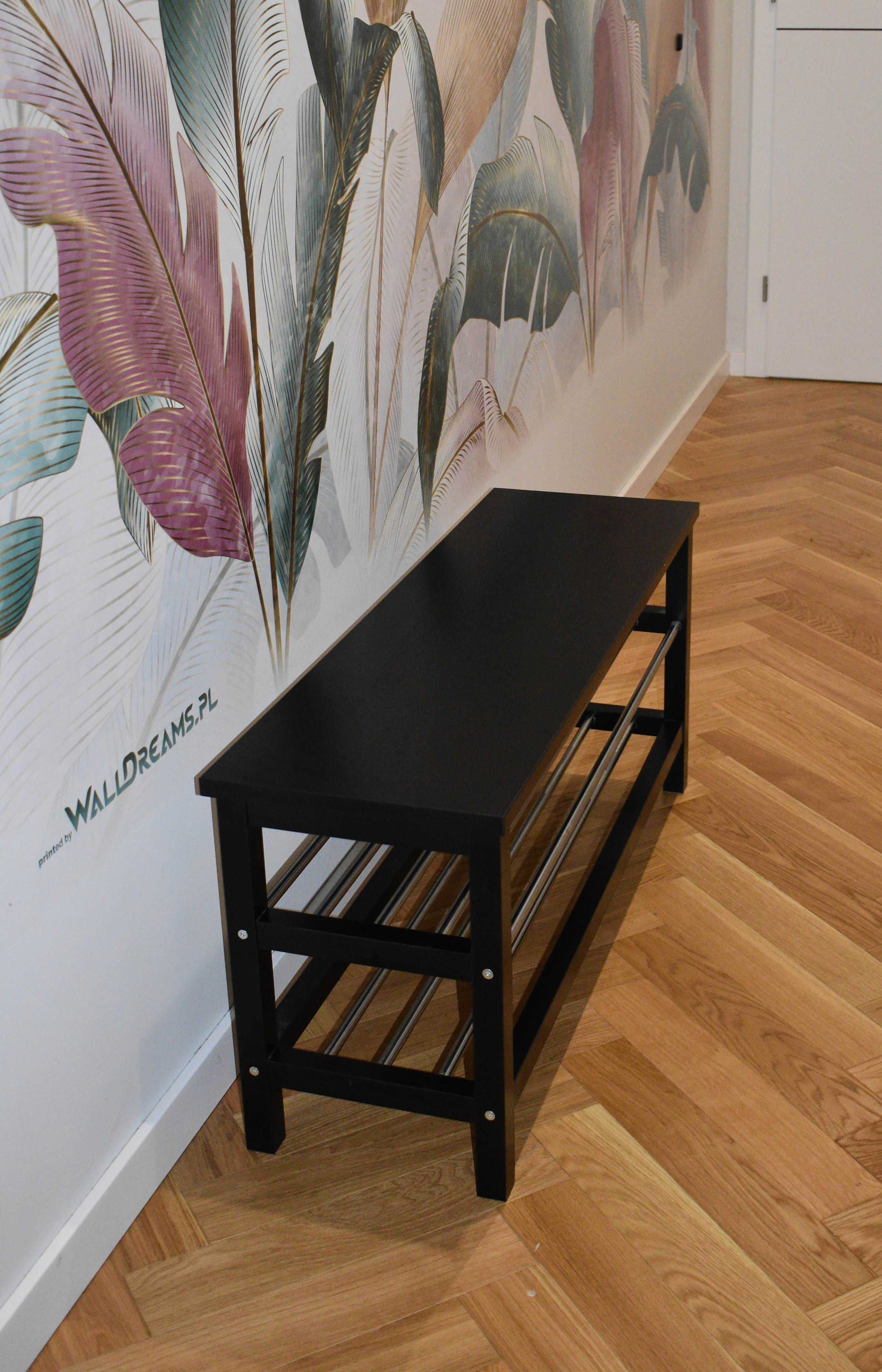 Ikea Tjusig , ławeczka z półkami  i wieszak, stan   bdb