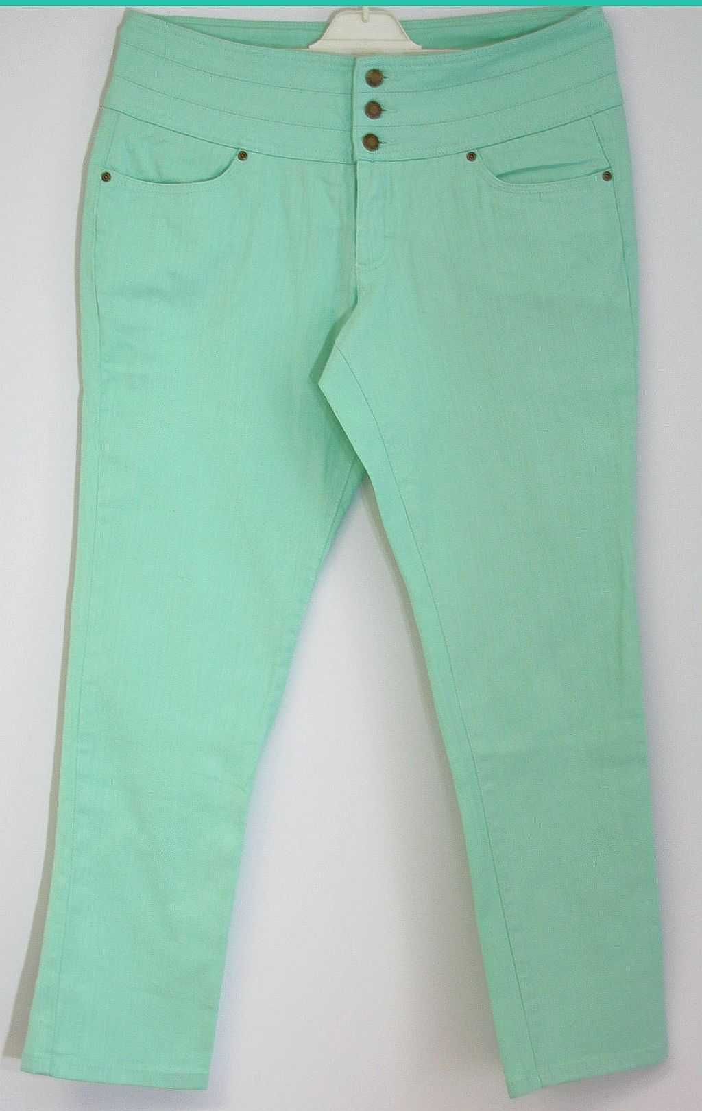 Spodnie damskie stretch jeans kolor seledyn Rozmiar 46