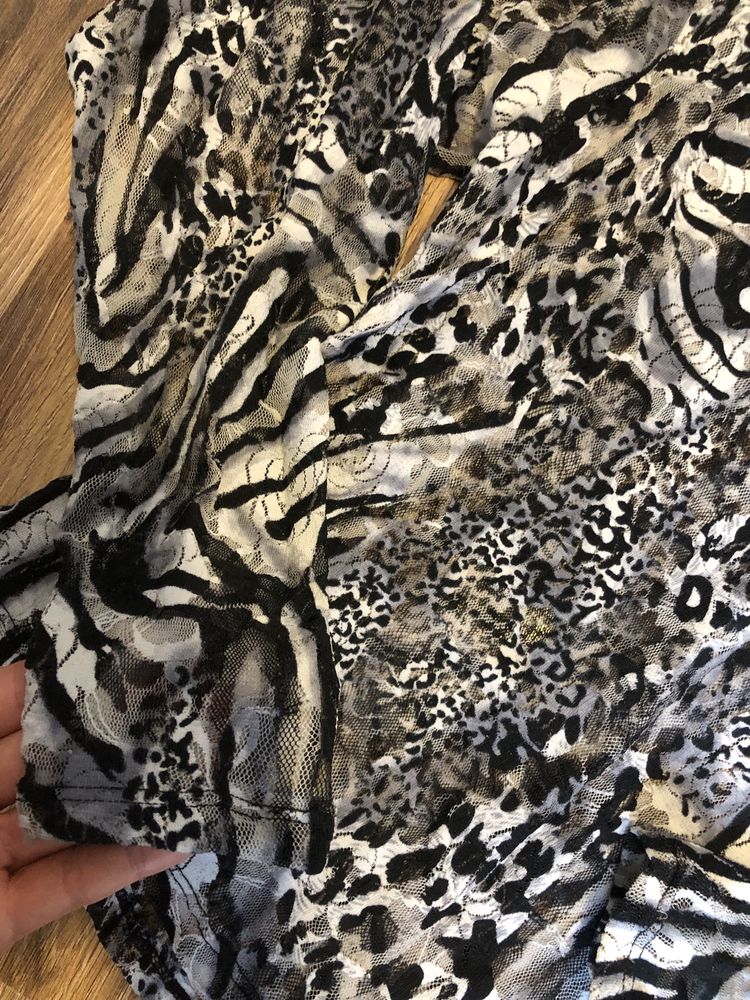 Bluzka w koronkę zebra Zara S