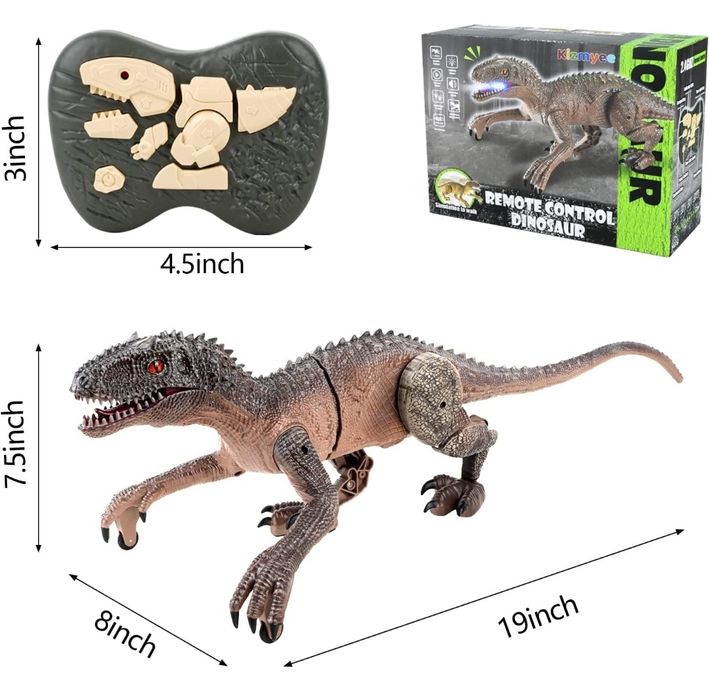 Zdalnie sterowany dinozaur Kizmyee realistyczny Velociraptor + pilot