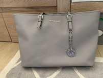 Michael Kors Jet Set szara torebka skóra