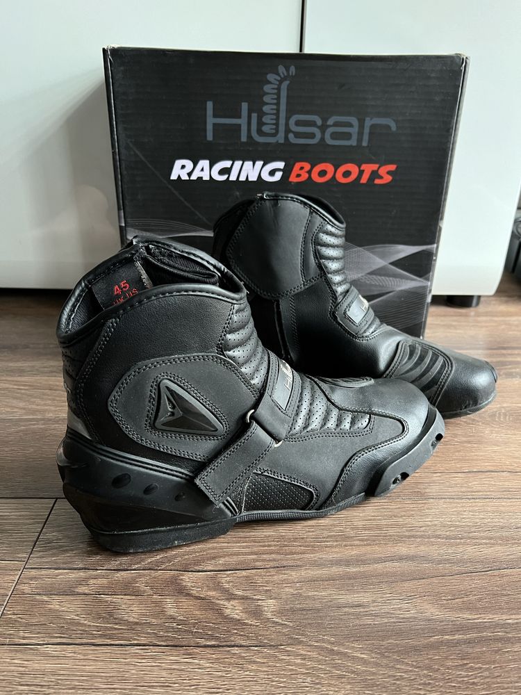 BUTY MOTOCYKLOWE HUSAR FAST SX r. 45 wkladka 29,5 cm krótkie miejskie