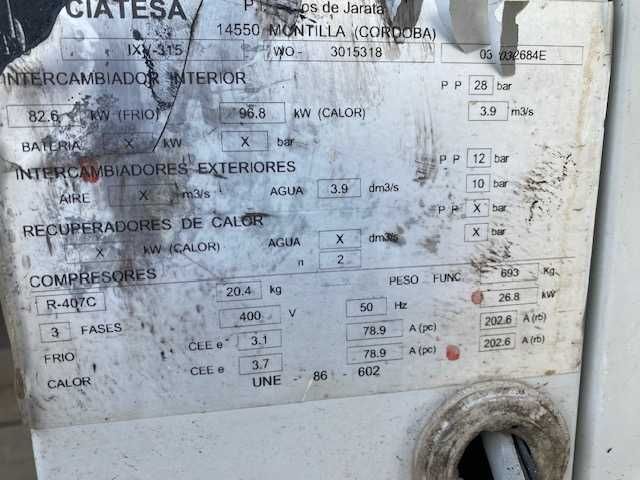 Chiller e Bomba Calor 100KW
