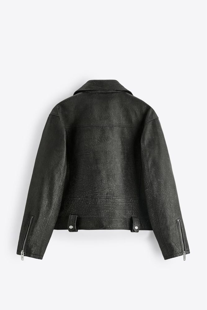 Skórzana kurtka  w stylu vintage. Rozmiar L. Zara. 100% skóra.