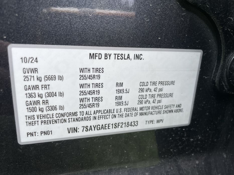 Tesla Y 2025 Long Range Dual Motor 7 місць