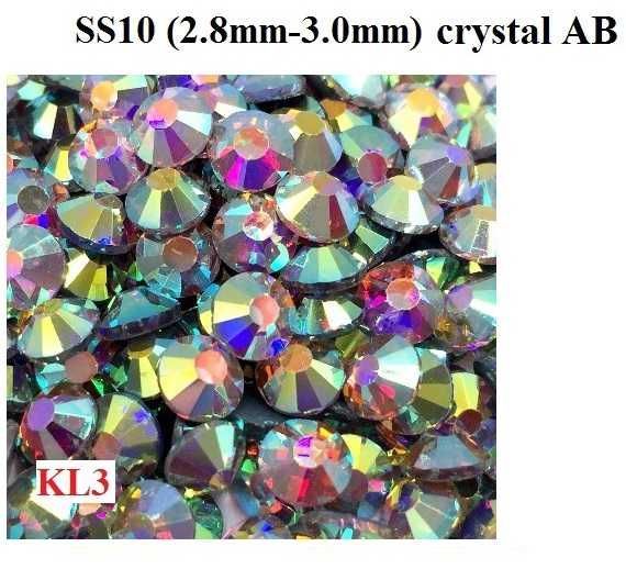KL3 cyrkonie termo z klejem termiczne 3mm do tkanin