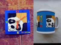 Relógio e Caneca Panda 3D