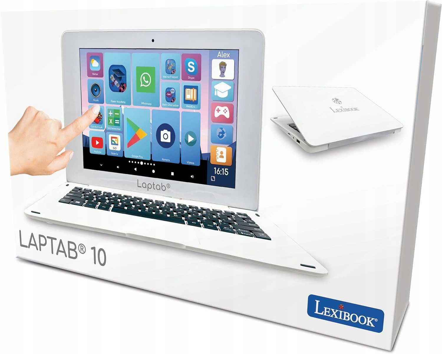 Lexibook Laptab 10 Zabawkowy Laptop,Biały LT10DE,od 6 lat, do nauki