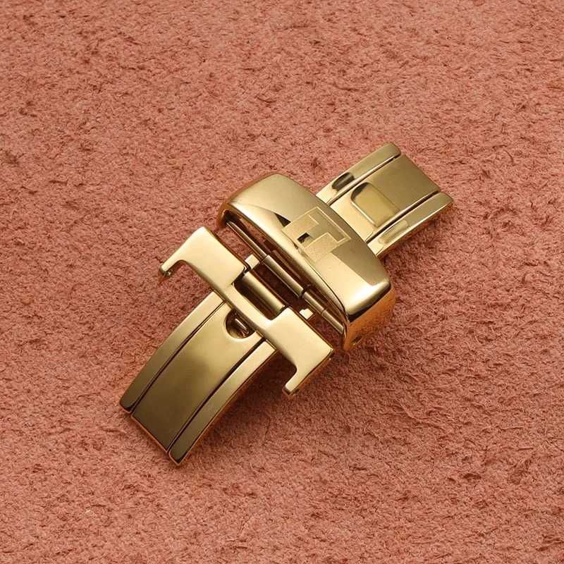 Zapięcie motylkowe 18mm do zegarka Tissot klamra różowe złoto srebrna