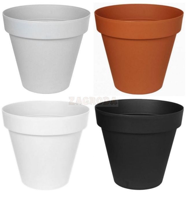 Doniczka donica DUŻA plastikowa Sekwoja GRAFITOWA 58cm 4 kolory