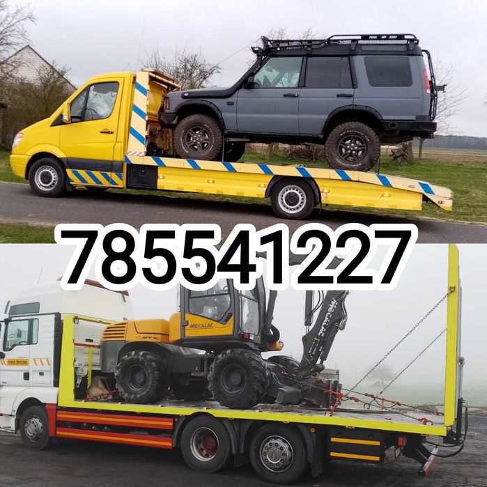 Transport Laweta do 15Ton Przyczep Ciągniki widlaki koparki Busy  24H