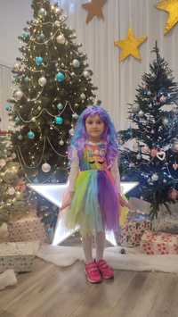 Светящееся платье единорог на девочку 6 лет
