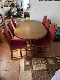 Solidny Stół dębowy z krzesłami