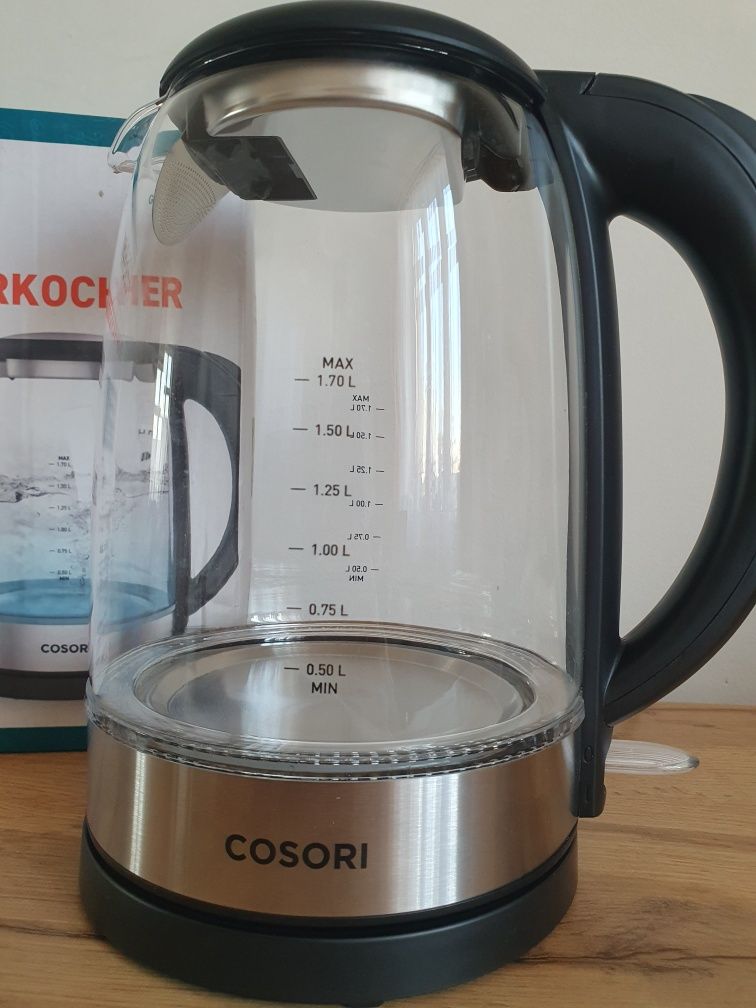 Czajnik elektryczny szklany Cosori 1,7 l, 2200W