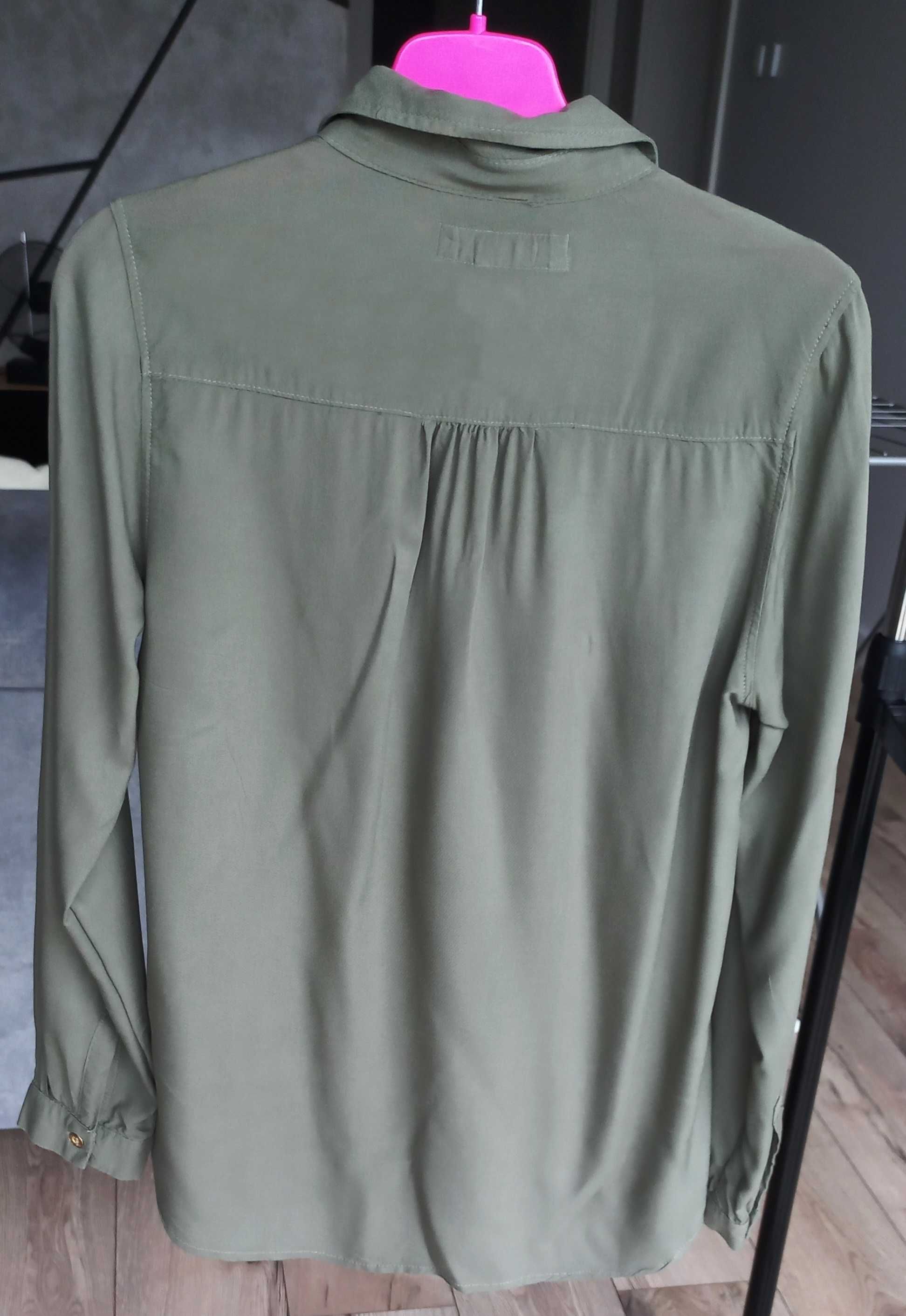 Koszula khaki zgniła zieleń H&M L.O.G.G. 152 z długim rękawem