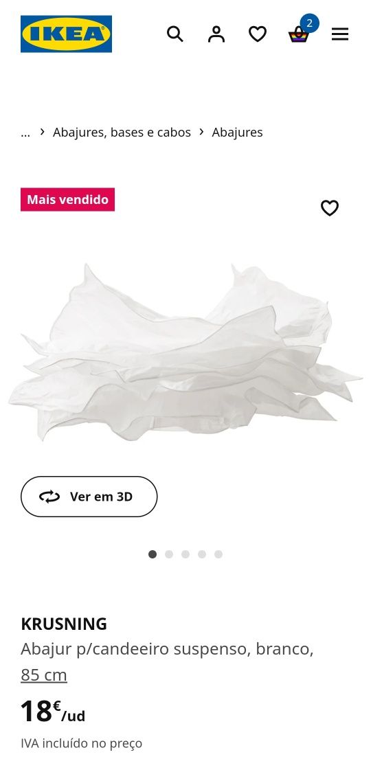 Candeeiro IKEA nuvem