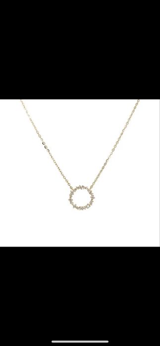 Naszyjnik kółko z cyrkonia srebro 925