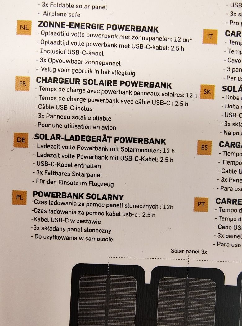 Powerbank solarny 8000 MAH