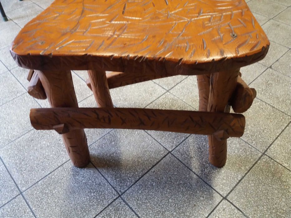 Taboret stół stolik drewno góralski styl