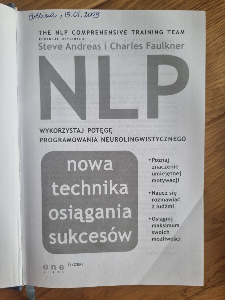 NLP Neurolimgwistyczne programowanie S. Andreas Ch.. Faulkner bdb stan