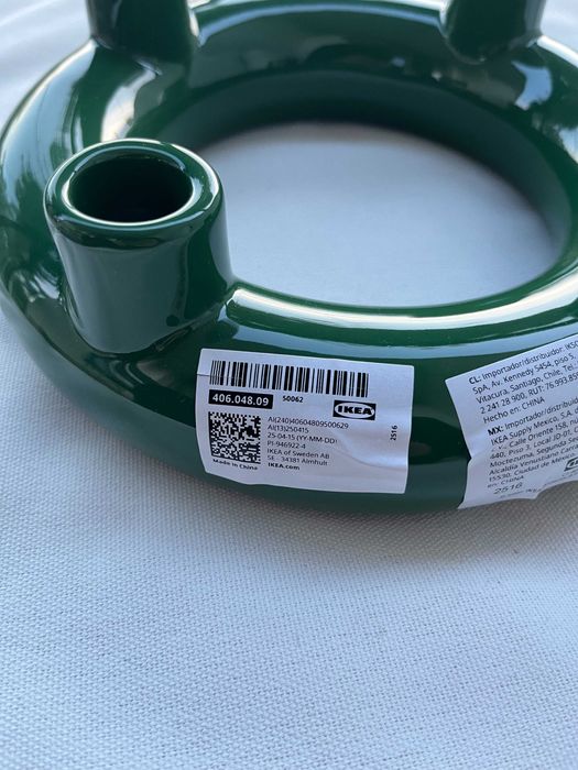 IKEA VINTERFINT Świecznik ciemnozielony 8 cm