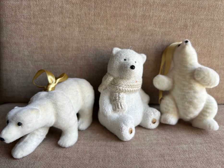 Niedźwiedź polarny Biały Miś ozdoby świąteczne choinkowe 3 szt