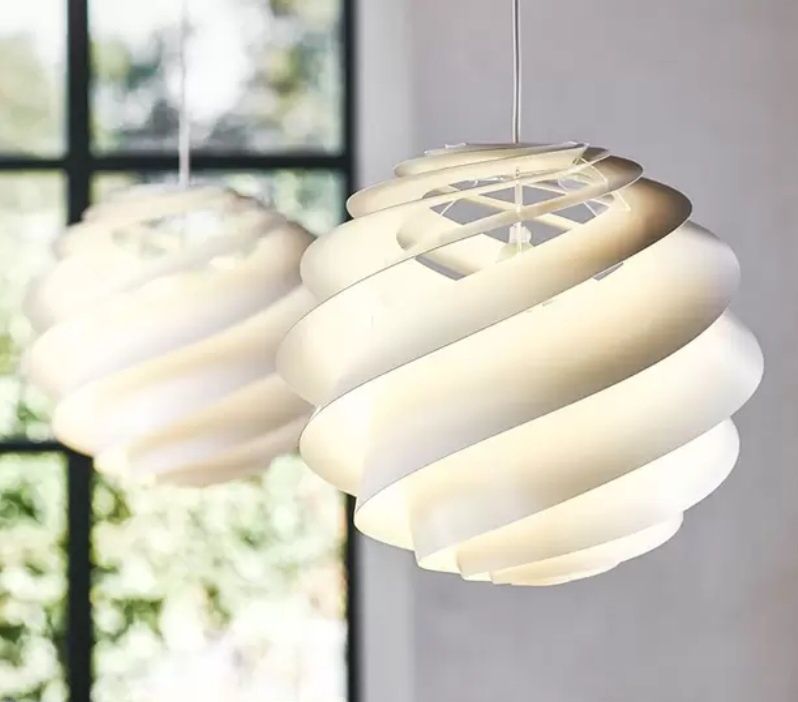 Lampa okrągła wisząca, biała średnica 30cm