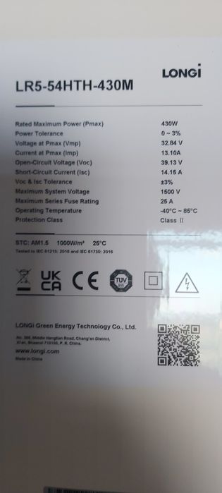 Panele fotowoltaiczne Longi 430w