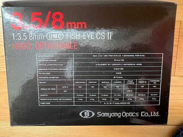 Obiektyw SAMYANG obiektyw 3.5 8mm Fish EYE CS II do CANON pod APS-C