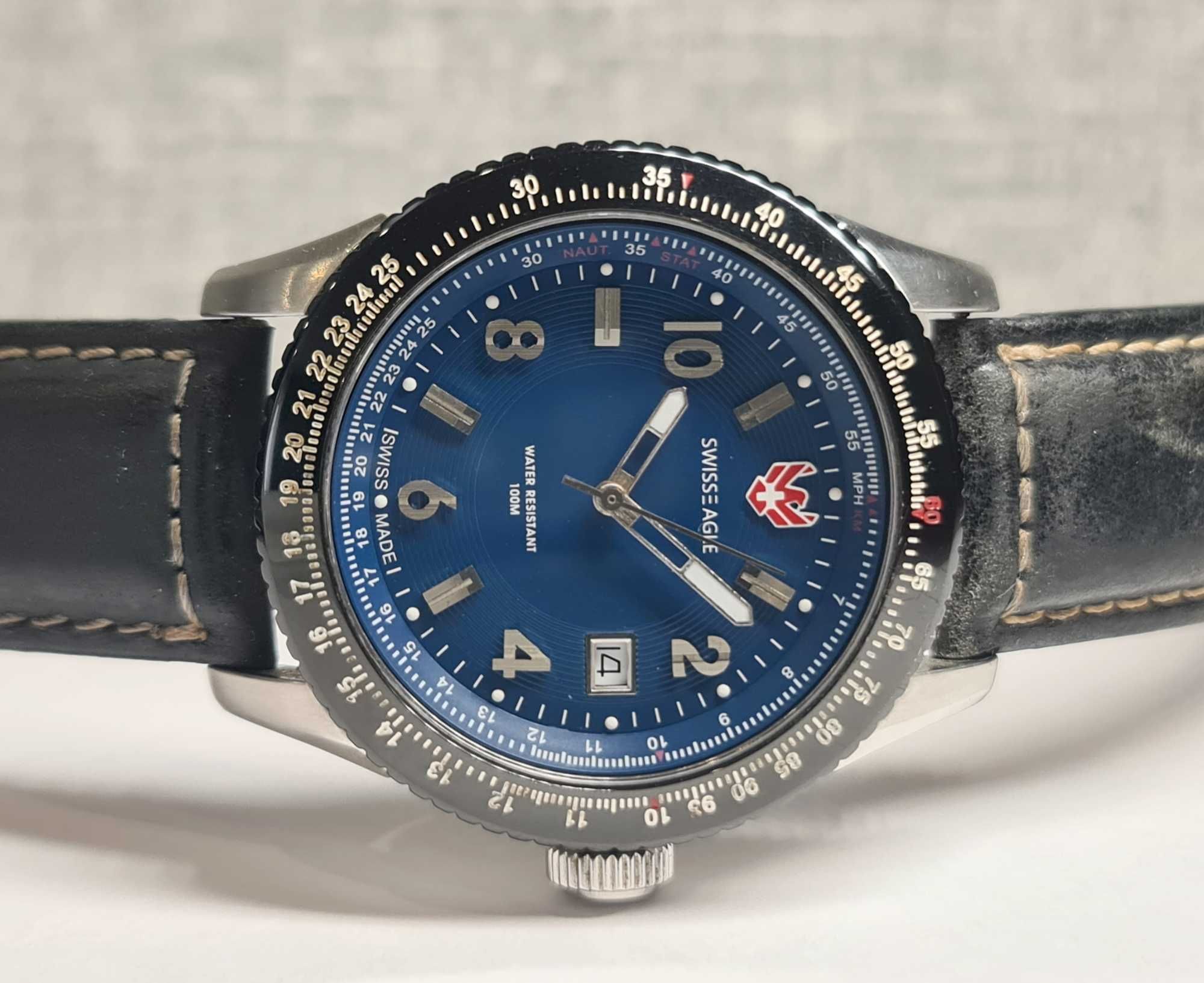 Чоловічий годинник Swiss Eagle SE9024-01 Sapphire Swiss Made 43mm 100m