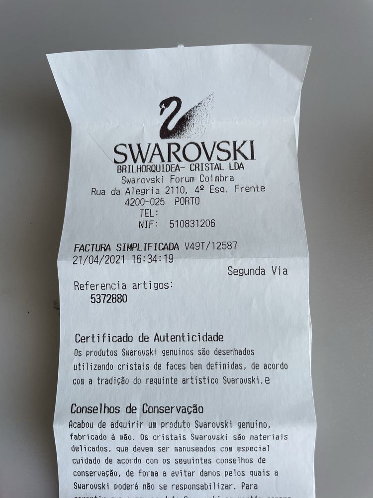 Anel solitário Swarovski