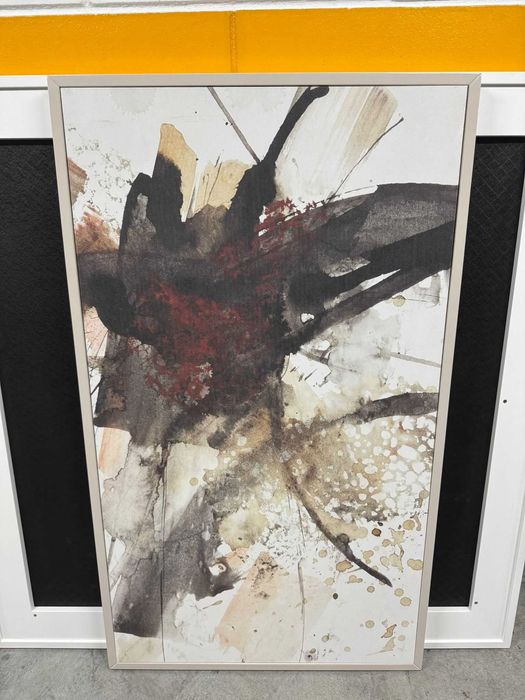 Quadro Interdesign 70x140cm Moldura Madeira Lacada Bege