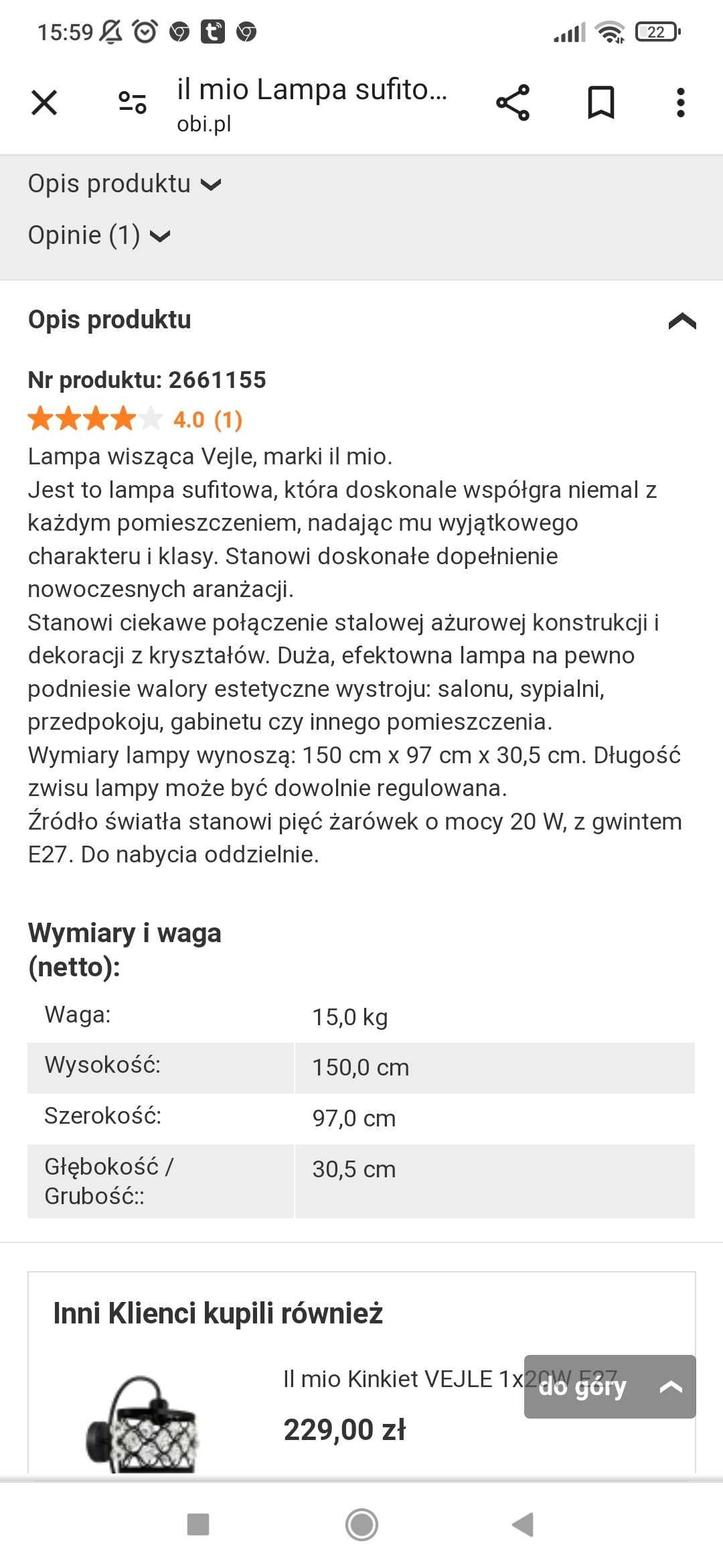 Sprzedam lampe wisząca