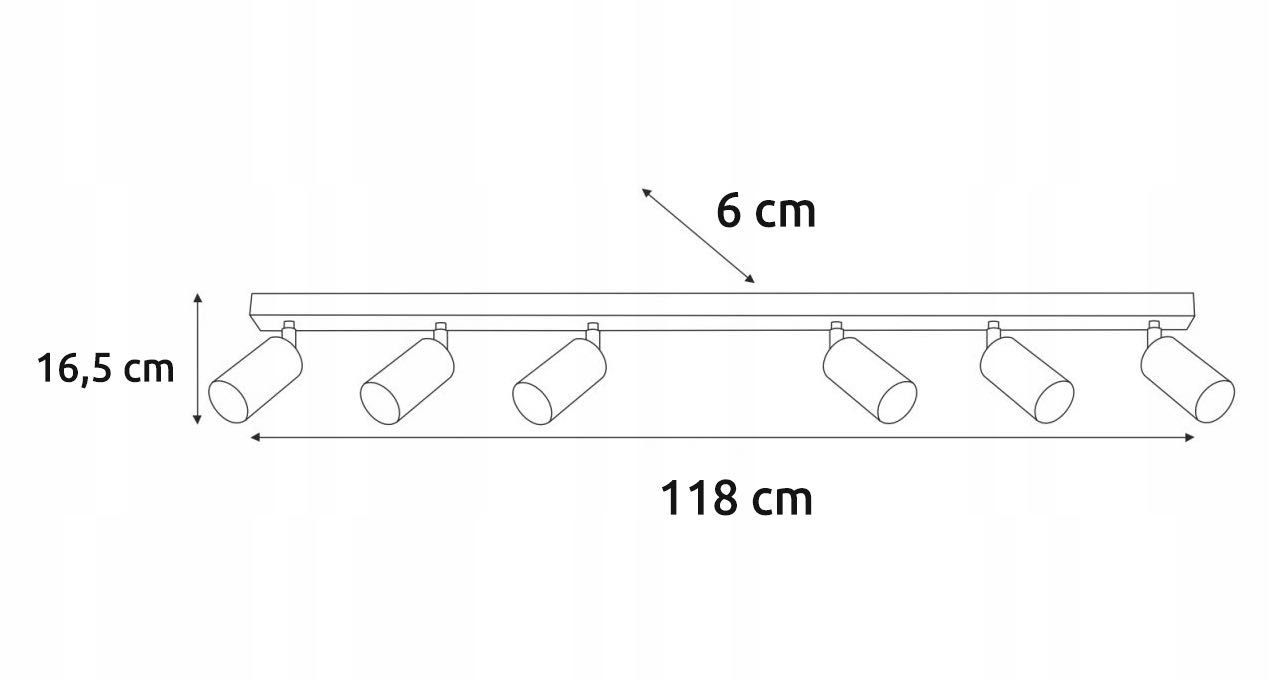 Lampa sufitowa szyna spot oprawa halogenowa 6x GU10 PREMIUM ALUMINIUM