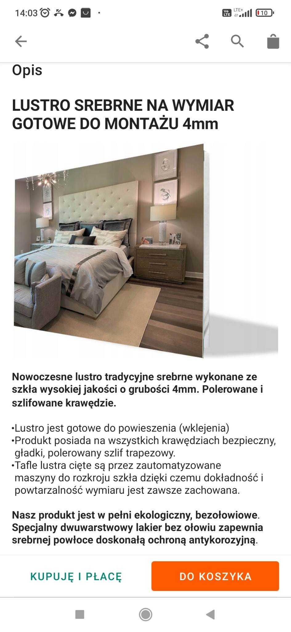 Lustro klejone do ściany 120/120