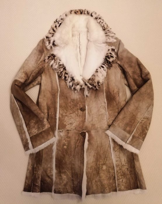 casaco em pele de coelho para senhora