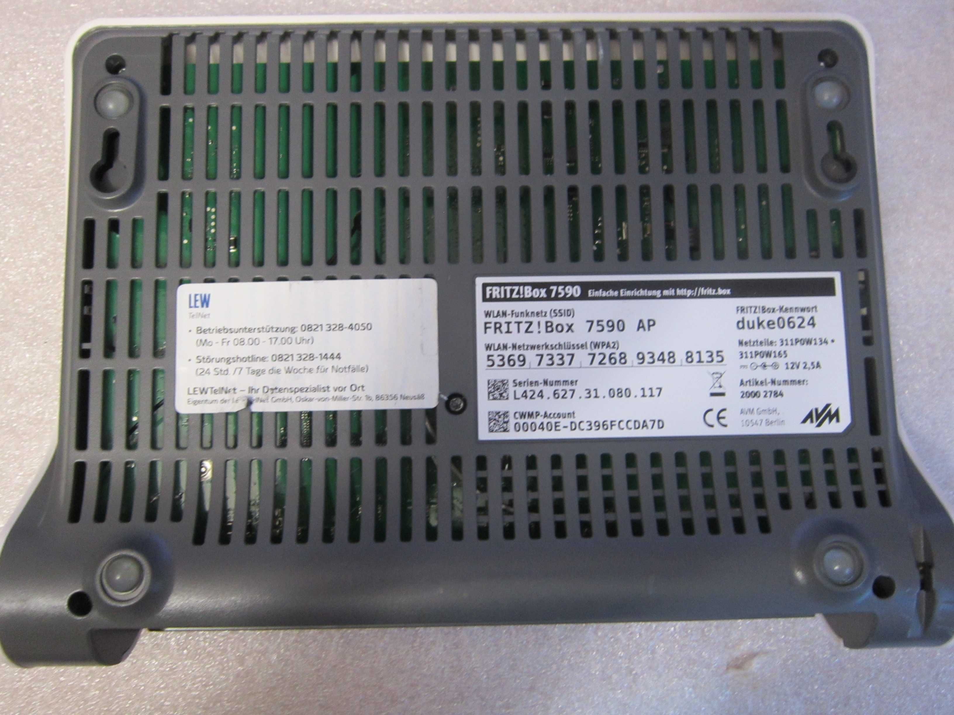 Router FRITZ!Box 7590 niesprawny 0 reakcji na zasilanie