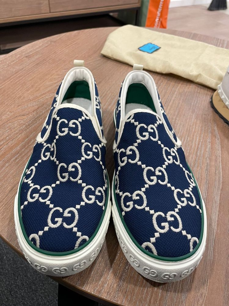 Gucci shoes Men's Blue Tennis 1977 Slip-on Sneakers