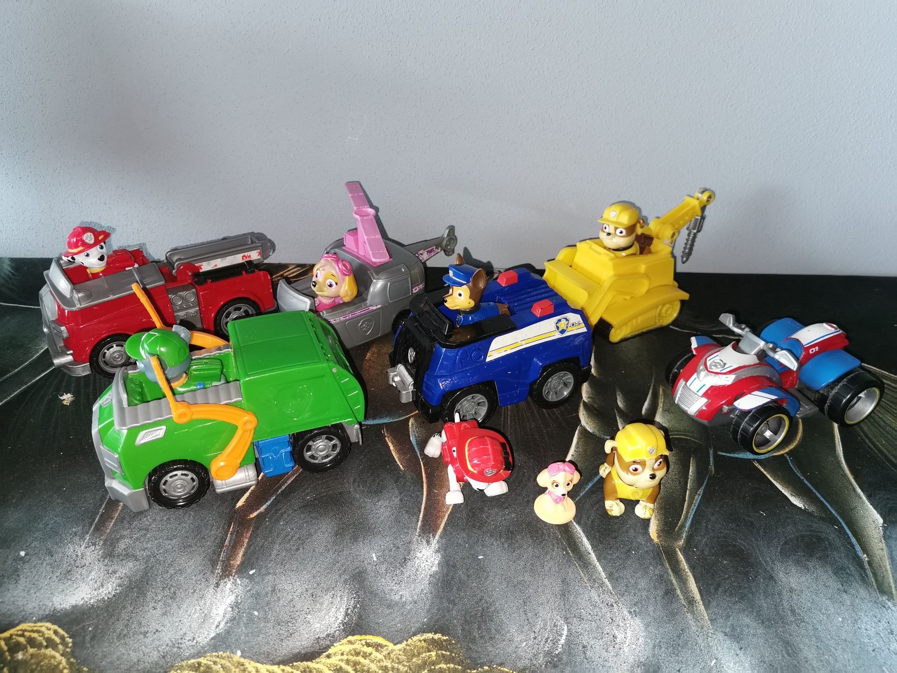 Zestaw pojazdów psi patrol, duże Figurki, ekipa piesków Gratis quad