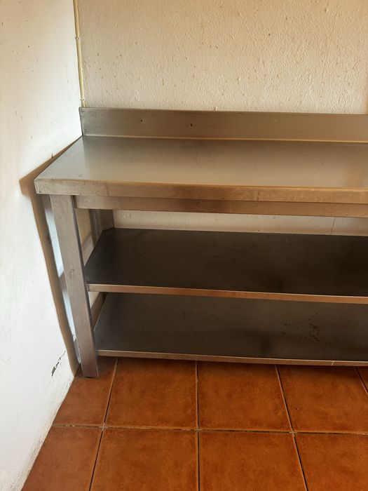 Bancada de inox tripla