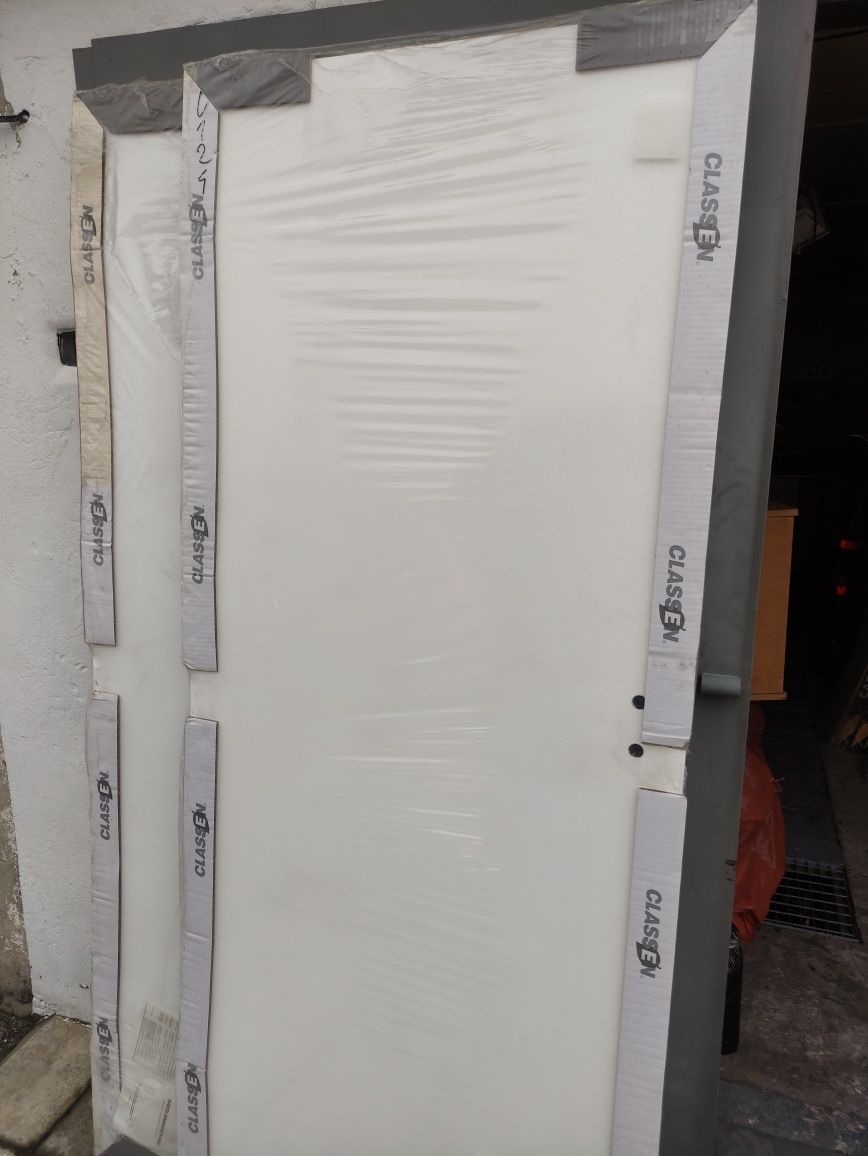 Drzwi wewnętrzne lakierowane pełne Kesa białe 80 lewe łazienkowe nowe