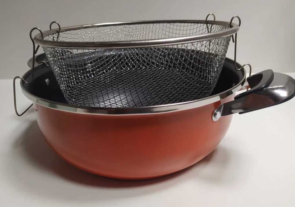 GARNEK z sitkiem do smażenia FRYTEK makaronu frytkownica