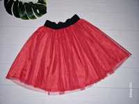Красная фатиновпя блестящая юбка подростку