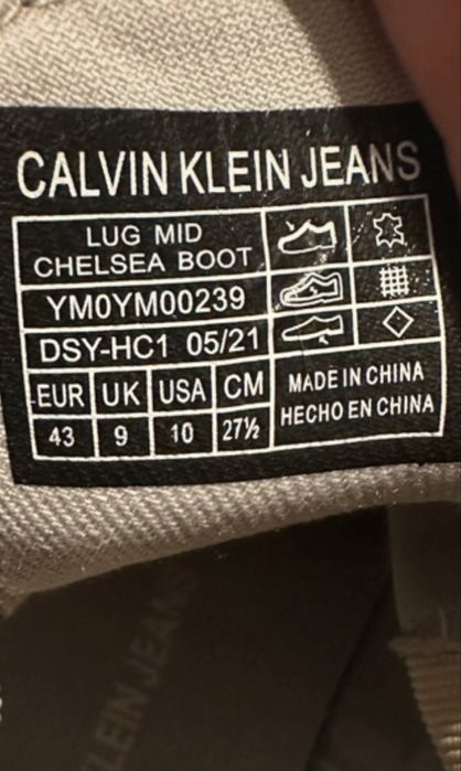 Buty botki sztyblety Calvin Klein rozmiar 43 wkł 28 cm nowe.