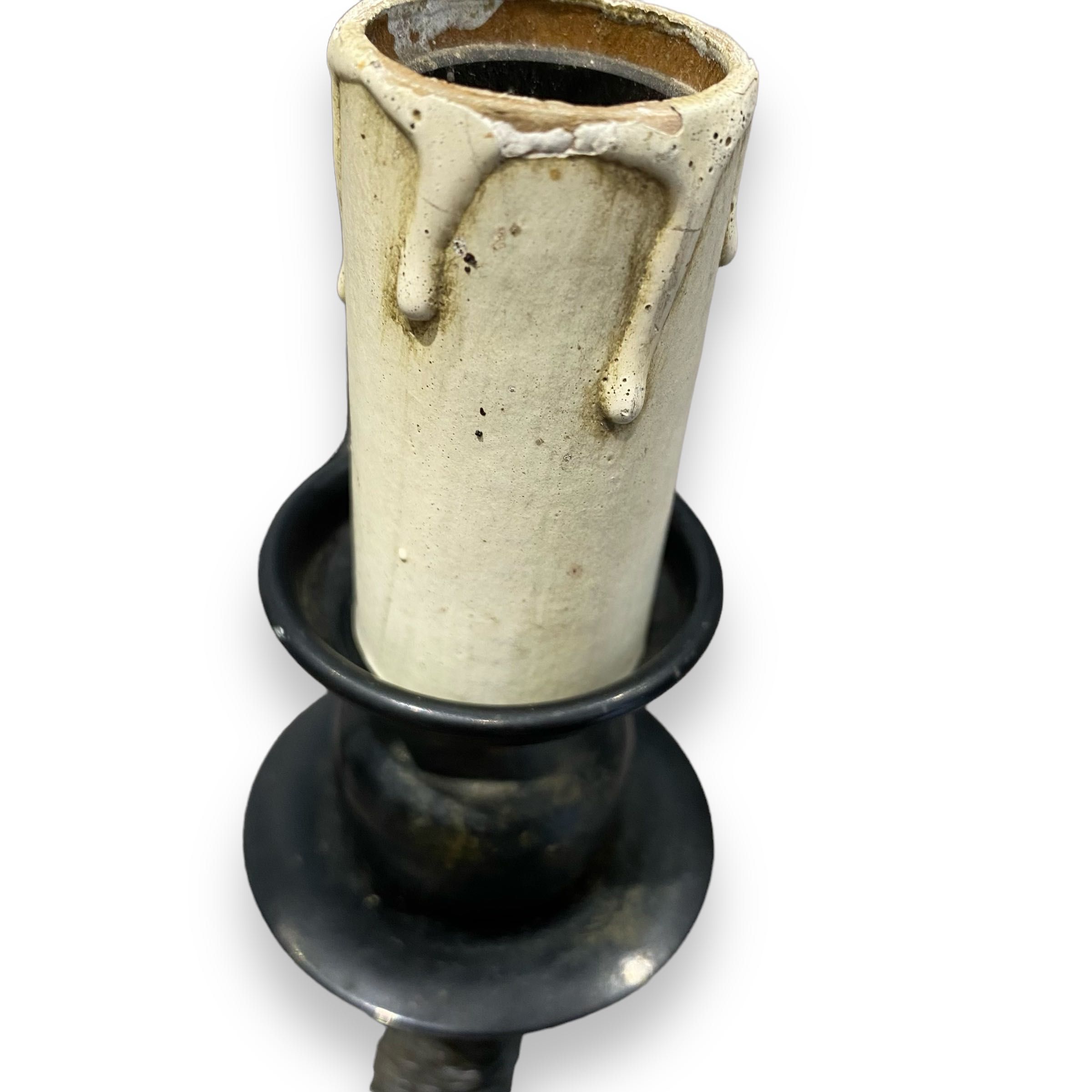 Candeeiro Teto 6 Braços c/ Velas (Preto)